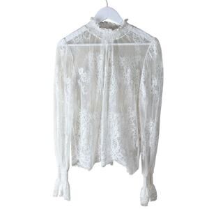 Edit White Closet Sheer Floral High Neck Top Sz AU 10‎